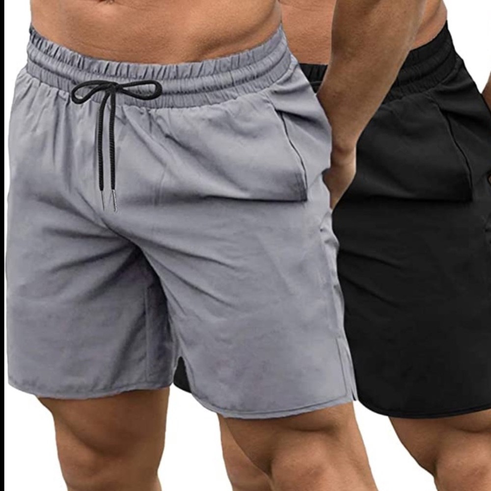 Coofandy Workout Grey Drawstring Shorts Size M